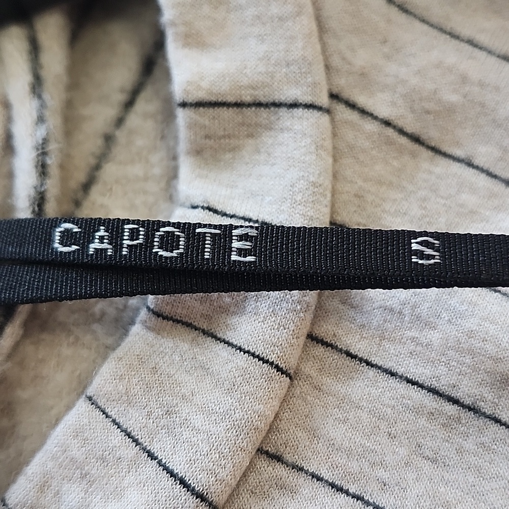 NWOT CAPOTE Striped Beige & Navy Women's Sweater With Pockets Small - Picture 8 of 13